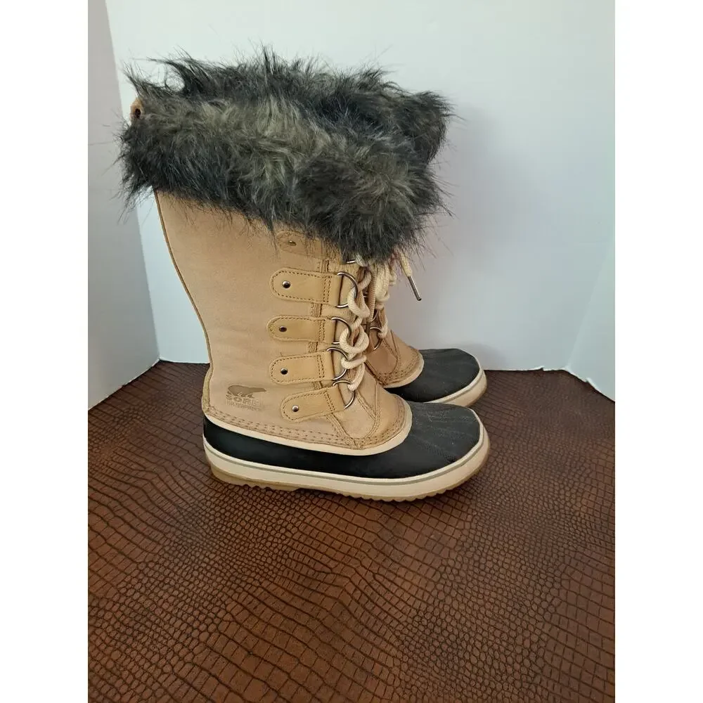 Sorel Women Joan of Arctic Waterproof Camel Brown Size 9